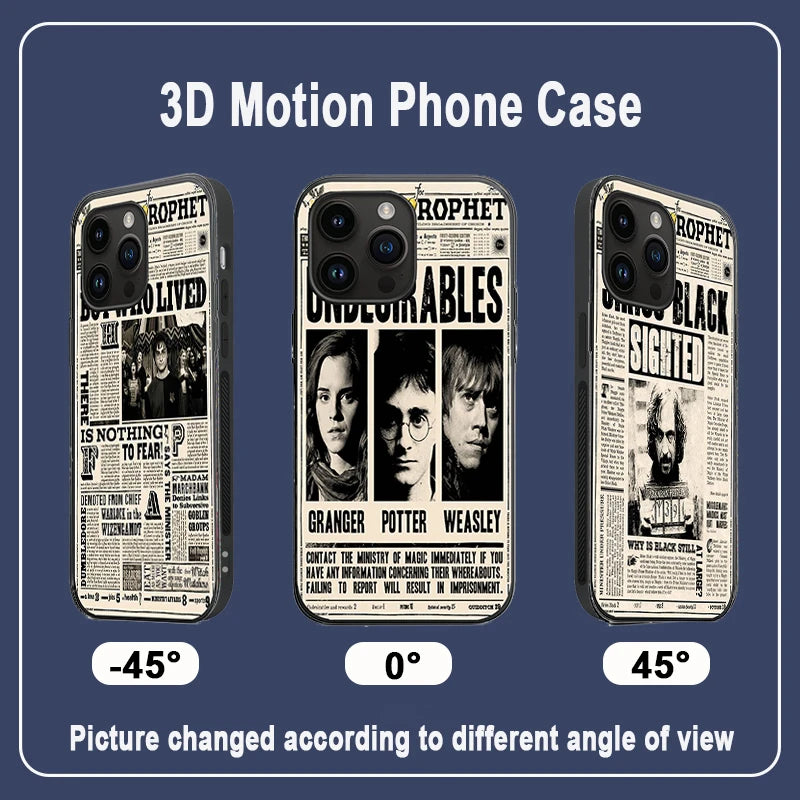 Anime 3D Lenticular Phone Case for Iphone,Samsung,,Xiaomi/Redmi,Ect. Creative Phone Cover Kids Children Birthday Gift